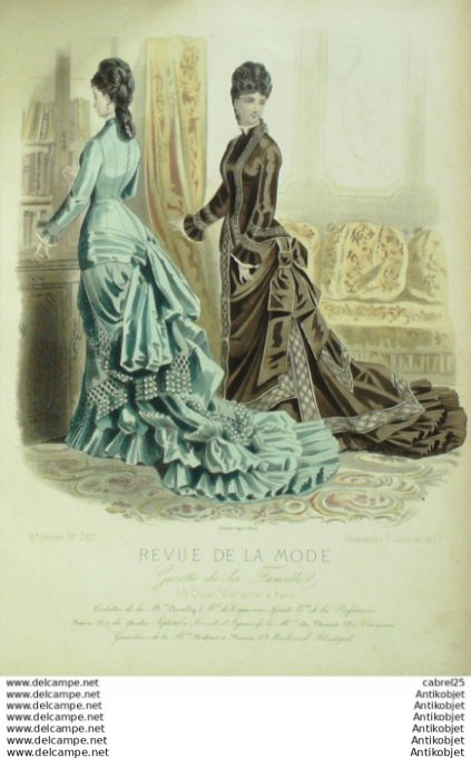 Gravure Mode La Gazette 1877 # 262 (Old Fashion plate)