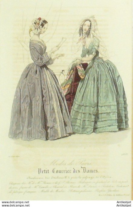 Gravure de mode Modes parisiennes 1861 n°1139  (travestissement)