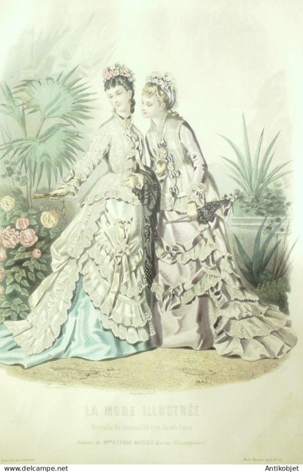 Gravure Mode illustree 1876 # 32 (Old Fashion plate)