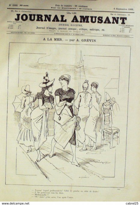 Le Journal amusant 1886 n° 1566 VILLEGIATURE ALPESTRE STOP CHASSE HENRIOT LA MER GREVIN