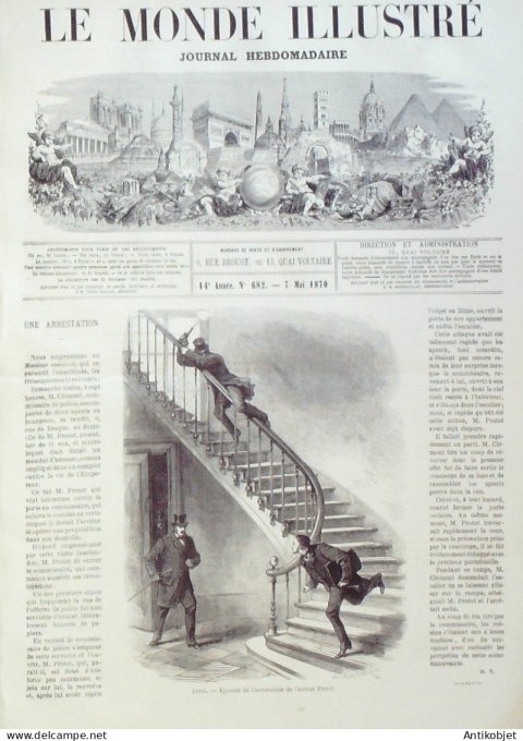 Le Monde illustré 1870 n°682  Grèce Clephtes Marathon Paris Belleville Explosions