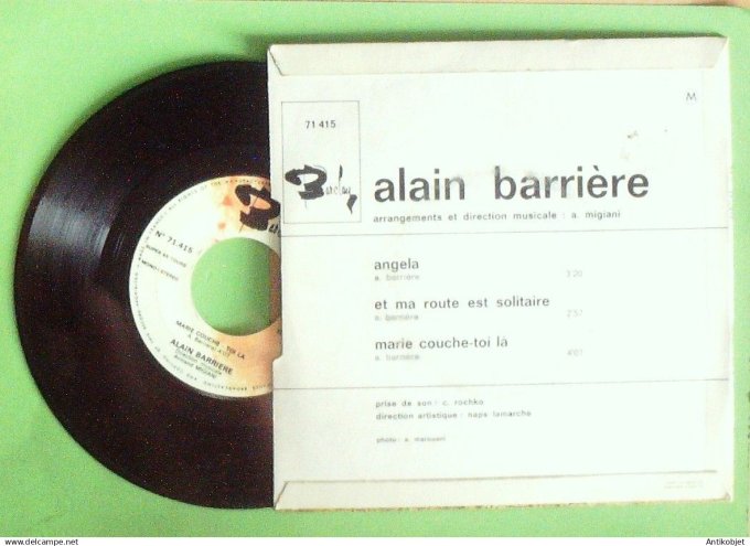 Barrière Alain 45T EP Angela 1970