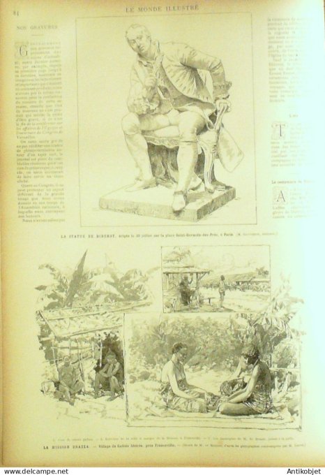 Le Monde illustré 1884 n°1428 Tahiti Papeete Vaïraao faré-haou Raïatéa Renan