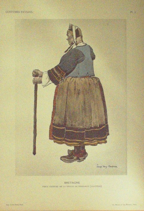 Bretagne Penmarch (29) Signé J.S.Gauthier 1875