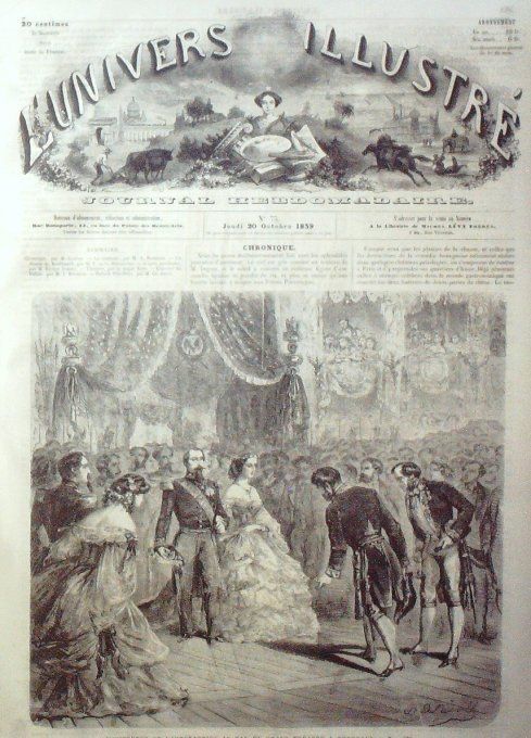 L'Univers illustré 1859 #  75 Bordeaux (33) oeuvres Macbeth et Banco rencontrant les sorcières,