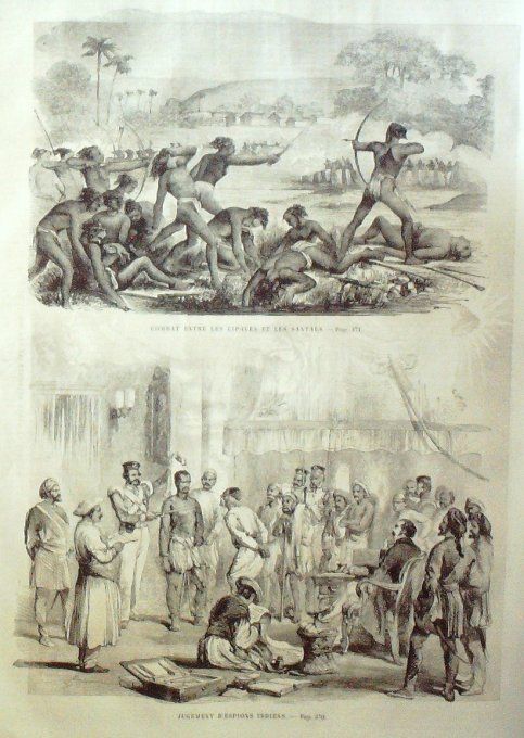 L'Univers illustré 1859 #  75 Bordeaux (33) oeuvres Macbeth et Banco rencontrant les sorcières,