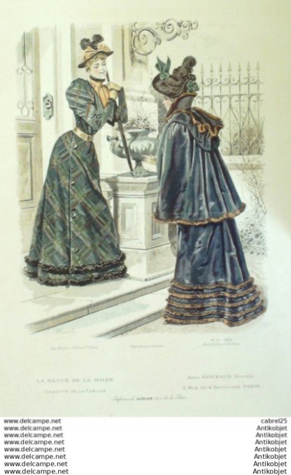 Gravure Mode La Gazette 1892 # 51 (Old Fashion plate)