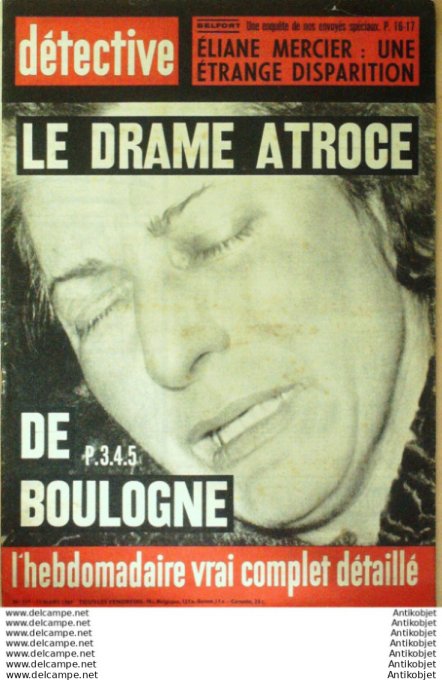 Détective 1964 # 924 Boulogne/mer Cholet St-Omer Grenoble Romainville Belfort