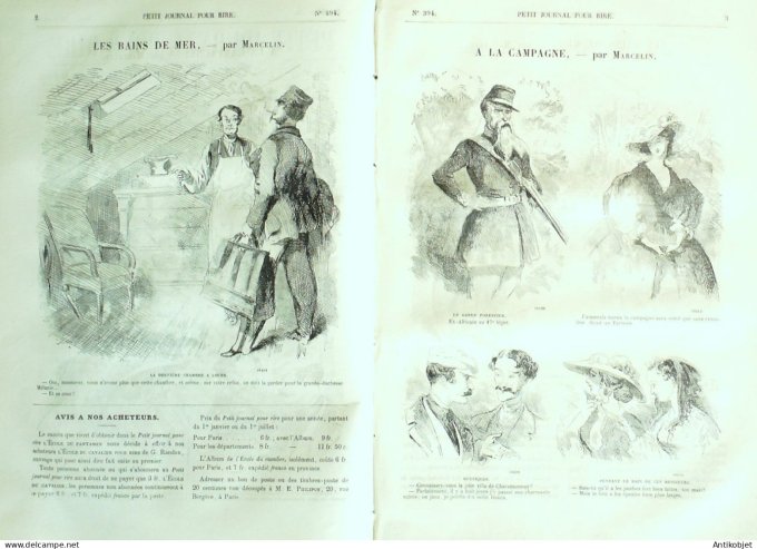 Petit journal pour Rire 1862 # 394 A la campagne Marcelin