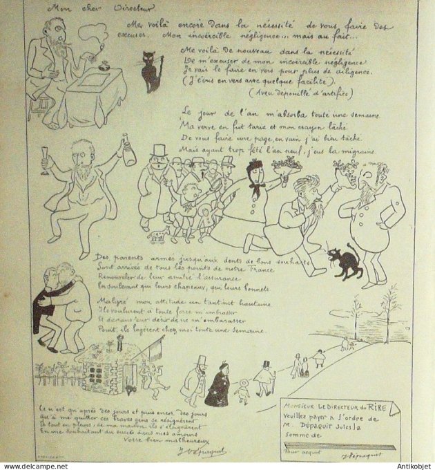 Le Rire 1895-01-19 #  11 Journal humoristique Ed.Originale Polin