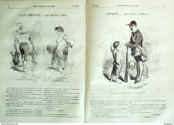 Petit journal pour Rire 1862 # 394 A la campagne Marcelin