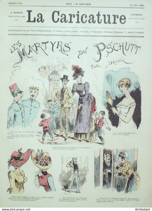 La Caricature 1883 #178 Martyrs du Pschutt Draner à Robinson Tinant Sorel Trock