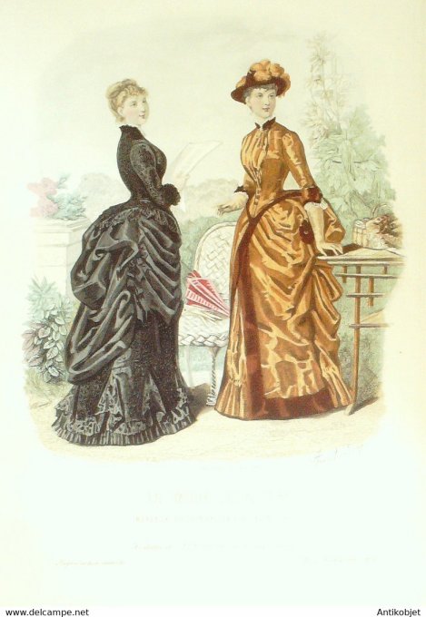 Gravure de mode La Mode illustrée 1883 n°32 (Maison Bréant-Castel)