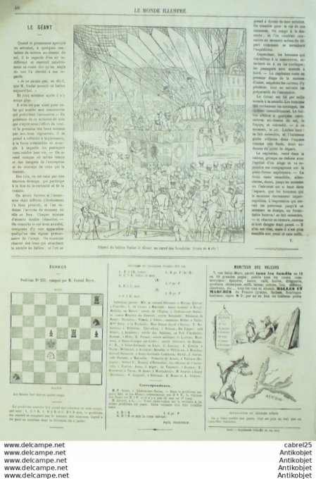 Le Monde illustré 1867 n°536 Italie Rome Boulogne (62) Luchon (31) Marseille (13) Gént Chinois Nain 
