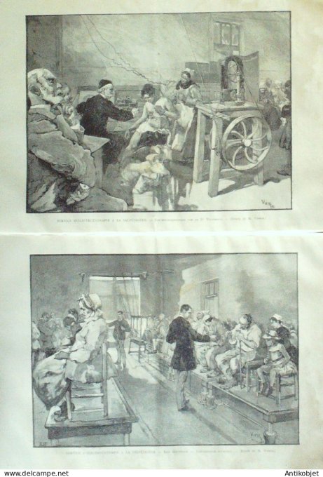 Le Monde illustré 1887 n°1585 Pierre Loti Salpètrière électrotérapie Montargis (77) Mirabeau