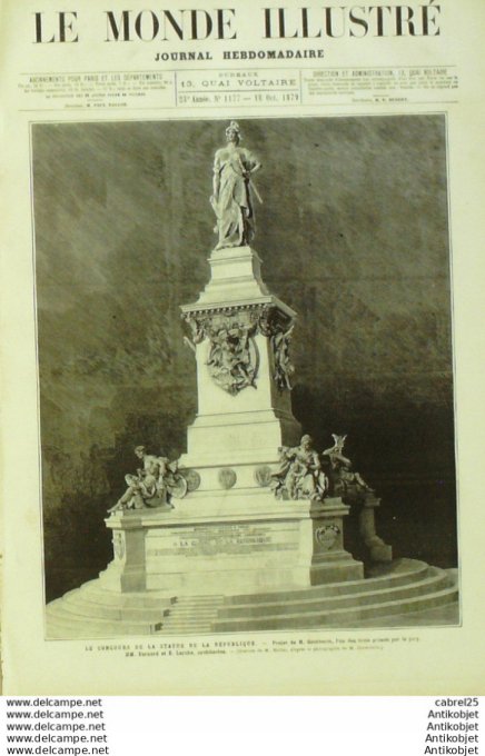 Le Monde illustré 1879 n°1177 Sceaux (92) Nemours (77) Japon Okoma Canon Bange Italie Pompei Suisse 