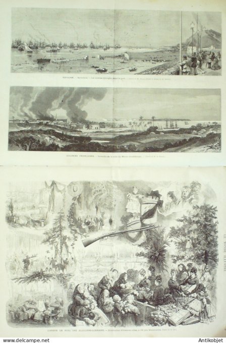 Le Monde illustré 1874 n°873 Espagne Barcelone Tolosa Guadeloupe Moule