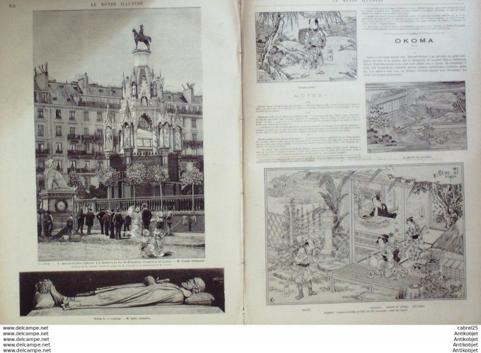 Le Monde illustré 1879 n°1177 Sceaux (92) Nemours (77) Japon Okoma Canon Bange Italie Pompei Suisse 