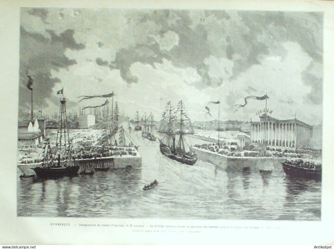 Le Monde illustré 1880 n°1233 Dunkerque (59) Etats-Unis général Garfield