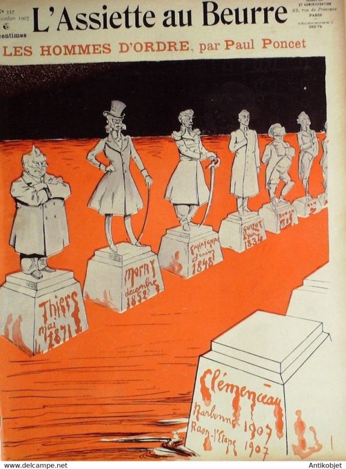 L'Assiette au beurre 1907 # 337 Les hommes d'ordre Poncet Paul