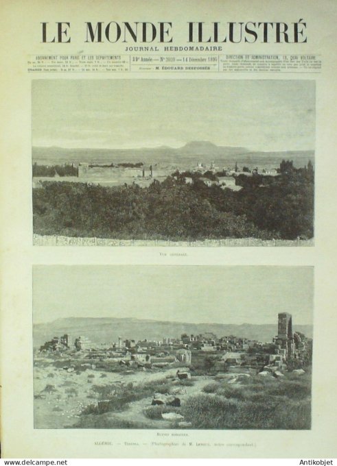 Le Monde illustré 1895 n°2020 Algérie Tebessa Turquie Saidina Havre (76)