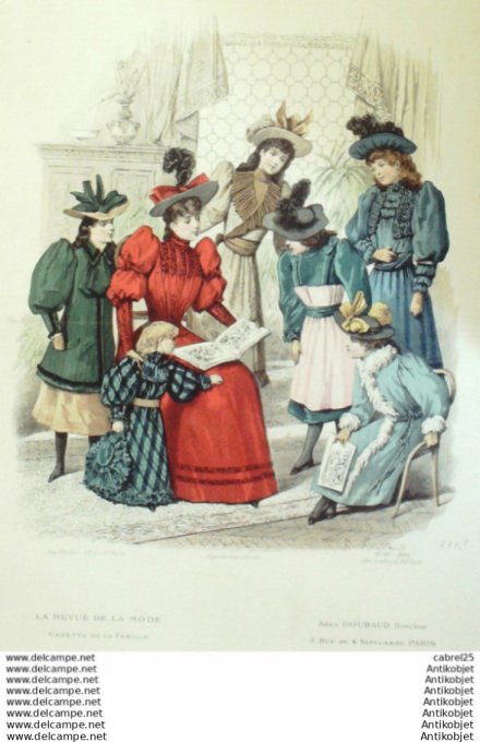 Gravure Mode La Gazette 1892 # 39 (Old Fashion plate)