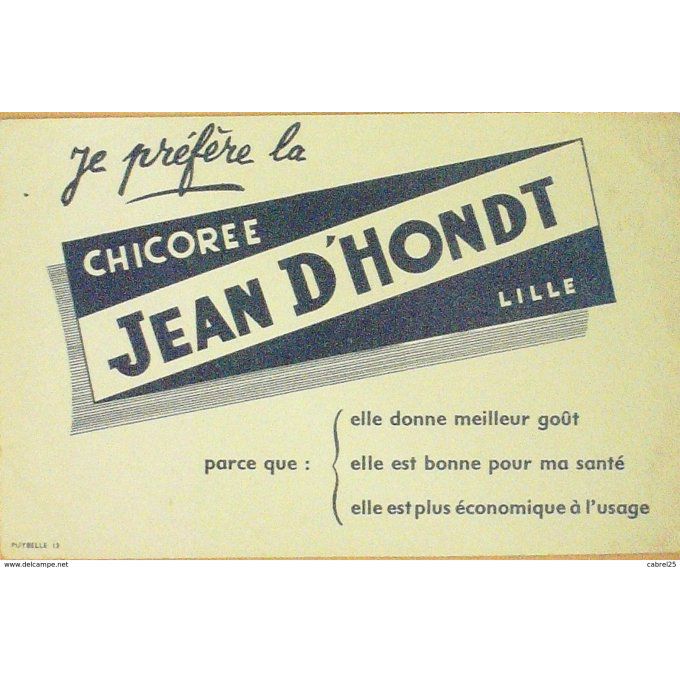 Buvard JEAN d'HONDT Chicorée