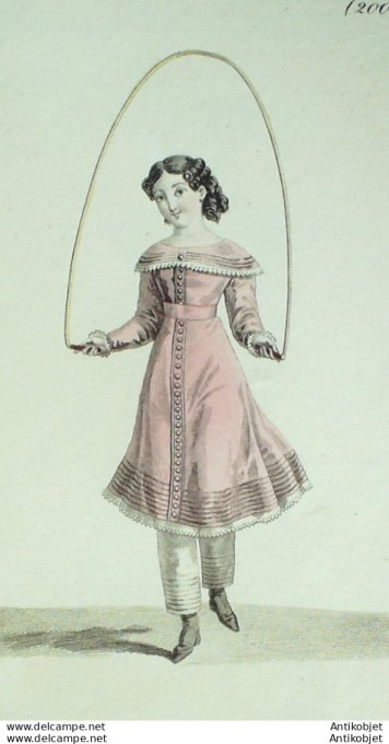 Costume Parisien 1821 # 2001 Robe de toile à pélerine et remplis