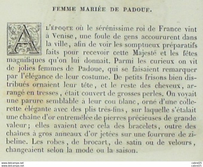 Italie PADOUE Mariée 1859