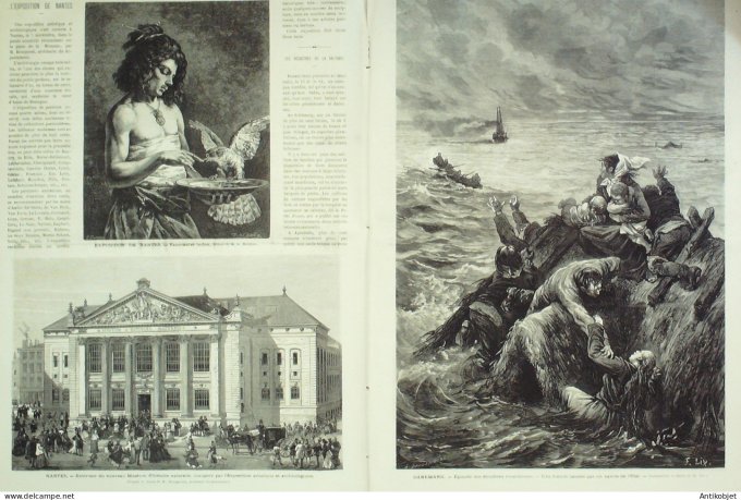 Le Monde illustré 1872 n°816 Nantes (44) Tanzanie Zanzibar esclavage Norvège Lifjeld