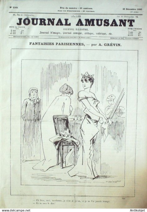 Le Journal Amusant 1880 # 1269 theatre Rataplan de Terrier Vanloo et Mortier, dessins Stop