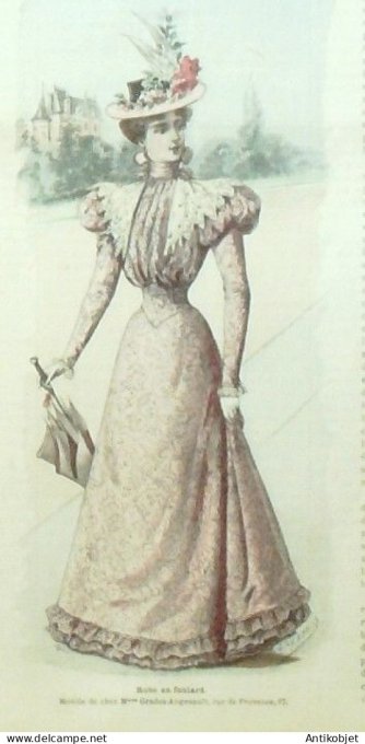 La Mode illustrée journal 1897 n° 30 Robe en foulard