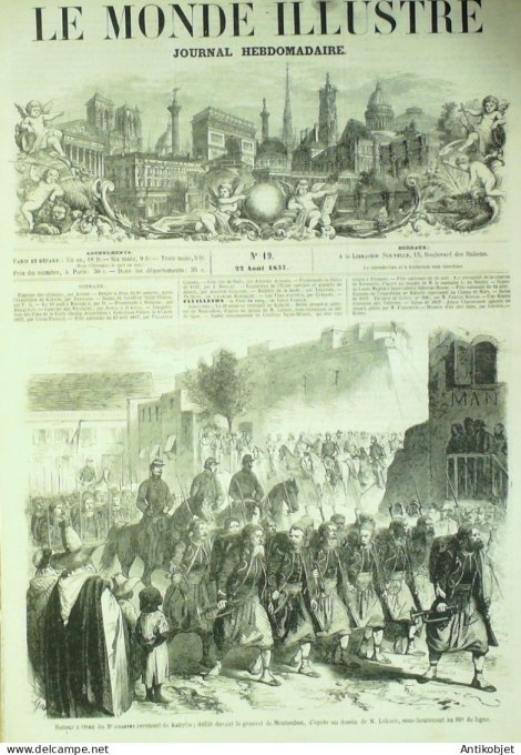 Le Monde illustré 1857 n° 19  Osborne House Algérie Oran zouaves Kabylie