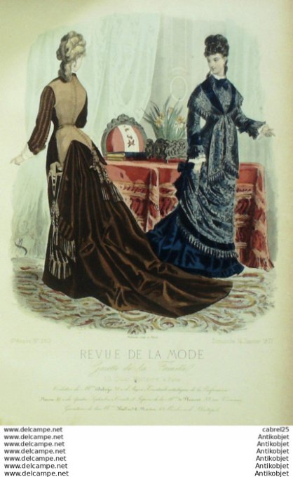 Gravure Mode La Gazette 1877 # 263 (Old Fashion plate)