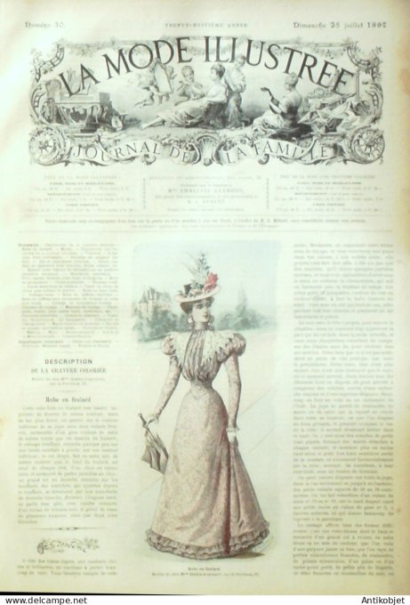 La Mode illustrée journal 1897 n° 30 Robe en foulard
