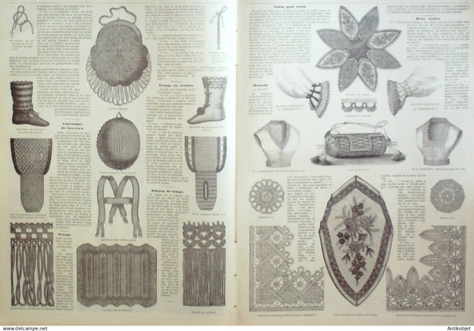 La Mode illustrée journal + gravure associée 1870 # 19