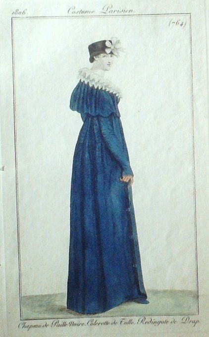Gravure Mode Costume Parisien 1806 #  764 (eau forte old Fashion plate