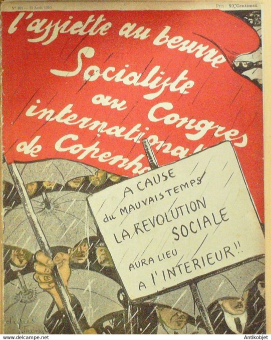 L'Assiette au beurre 1910 # 491 Socialiste aux Congrès de Copenhague Ostoya  Georges