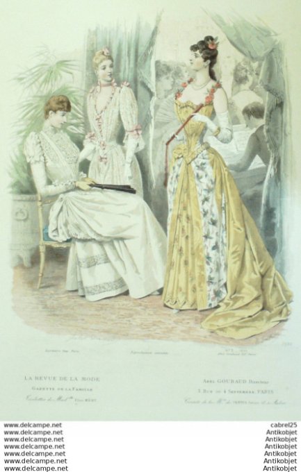 Gravure Mode La Gazette 1890 # 03 (Old Fashion plate)