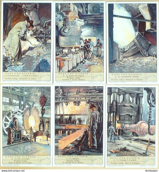 Chromo Liebig Sang 1369 L'acierie (1938)