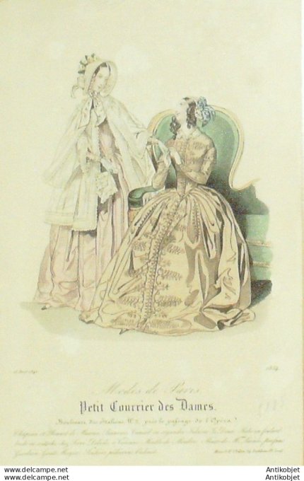 Gravure de mode Modes parisiennes 1861 n°1089  (travestissement)