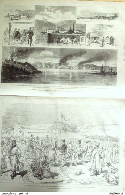 Le Monde illustré 1877 n°1050 Roumanie Braïla Mgr Mabille Pakistan roi de Lahore