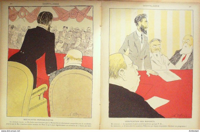 L'Assiette au beurre 1910 # 491 Socialiste aux Congrès de Copenhague Ostoya  Georges