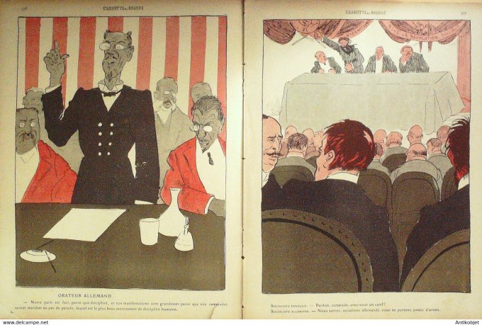 L'Assiette au beurre 1910 # 491 Socialiste aux Congrès de Copenhague Ostoya  Georges