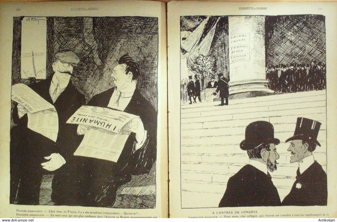 L'Assiette au beurre 1910 # 491 Socialiste aux Congrès de Copenhague Ostoya  Georges