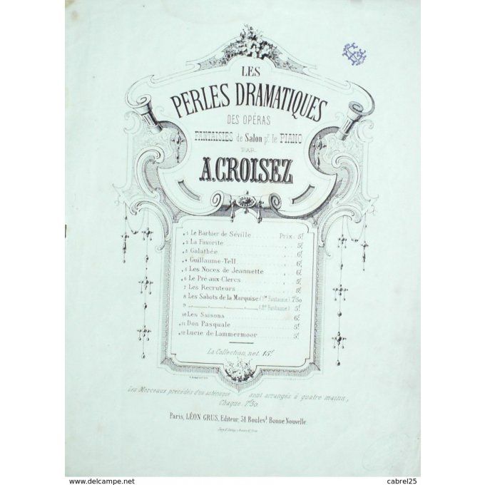 Croisez A Les Perles Dramatiques Piano 1900