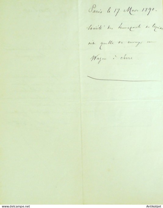 Lettre Ciale Transport Direct de liquides (vins) 1891 à Paris 9