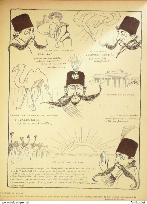 Le Rire 1900-08-25 # 303 Journal humoristique Ed.Originale Shah de Perse