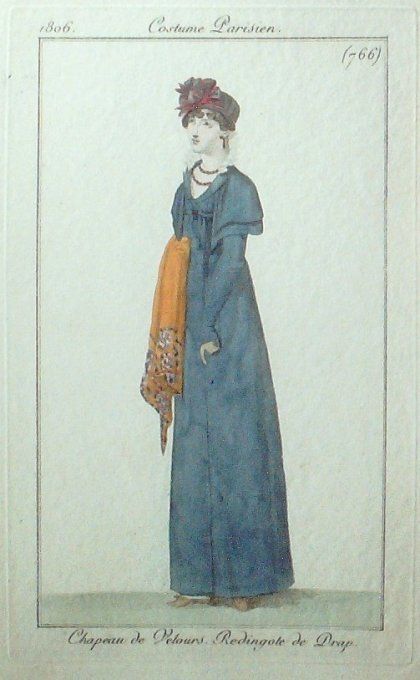 Gravure Mode Costume Parisien 1806 #  766 (eau forte old Fashion plate