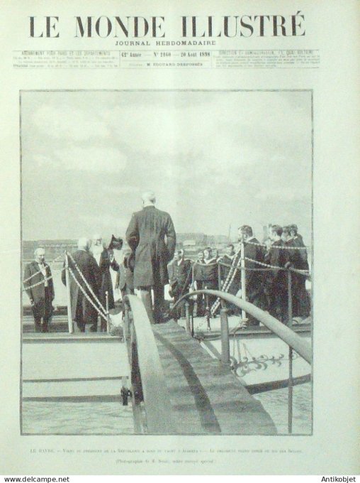 Le Monde illustré 1898 n°2160 Le Havre (76) Troglodytes Cuba Santiago Corridas Roi des Belges